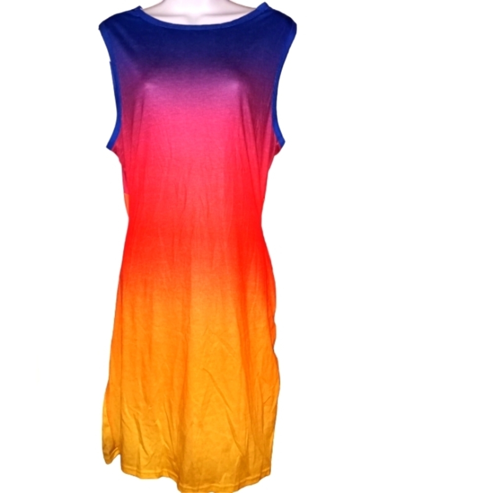 Ombre cutout ruched twist front or back dress